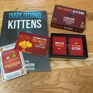Exploding Kittens Card game with Imploding Kittens Expansion set